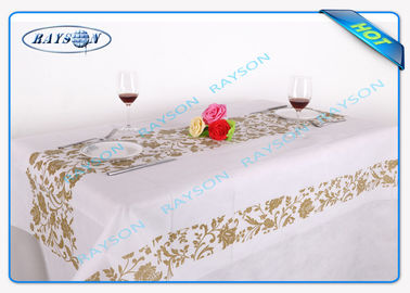 Złoty Kwiat Druk Wodoodporny Non Woven Tablecloth Do użytku domowego